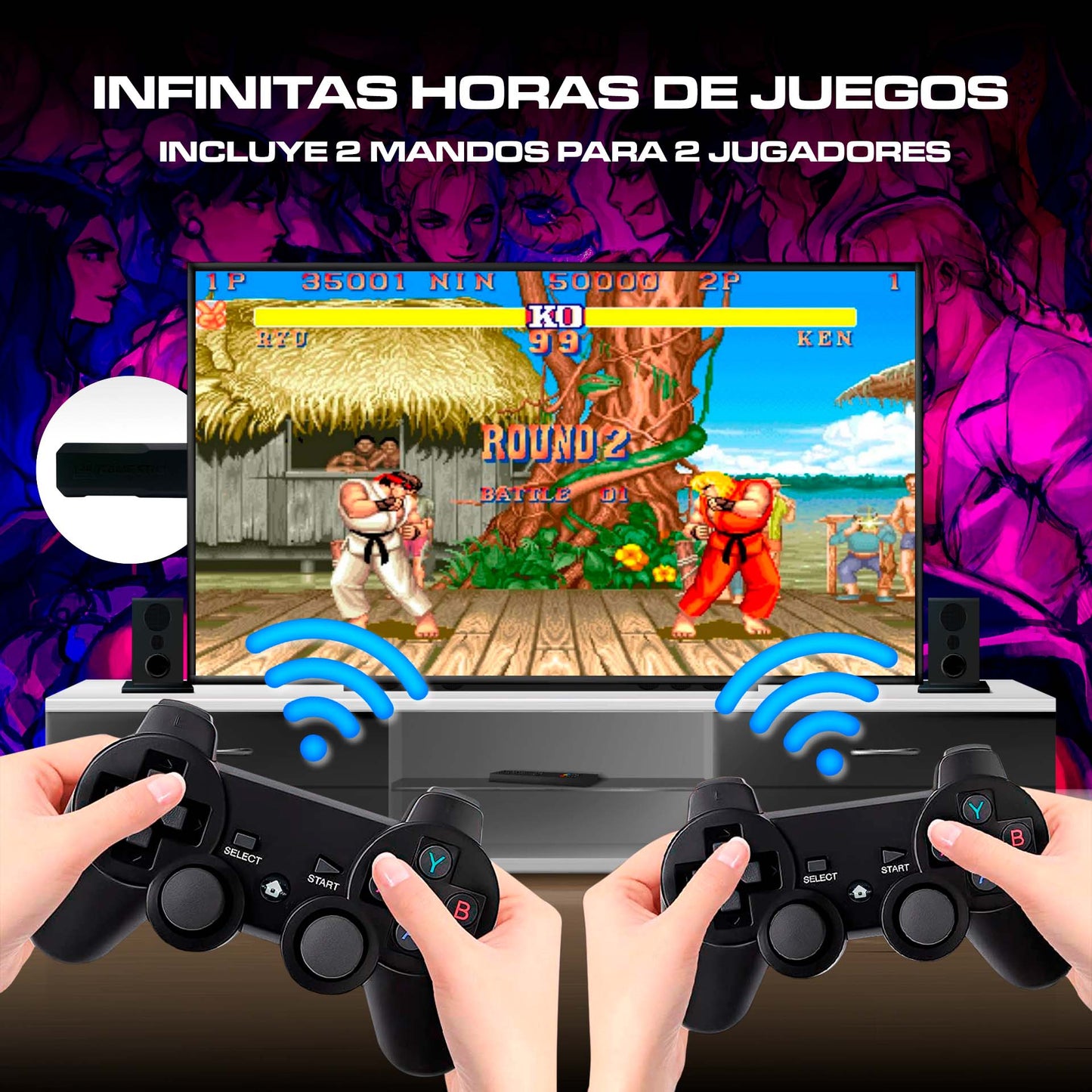 Consola Retro GAME STICK ADVANCE X2 PLUS VERSION 2024 (+ DE 40.000 JUEGOS)