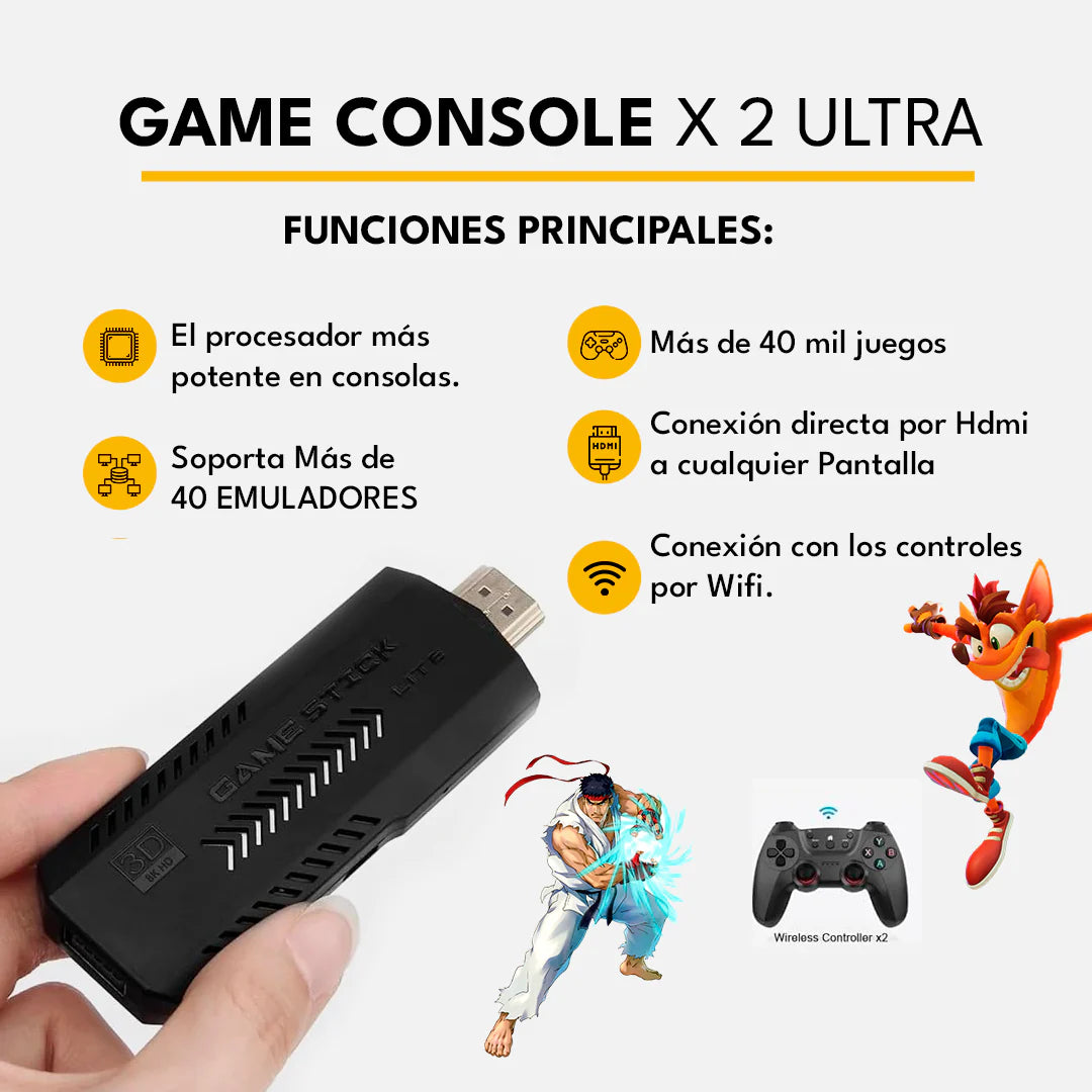 GAME STICK X2 ULTRA 2025 (+ DE 40.000 JUEGOS)