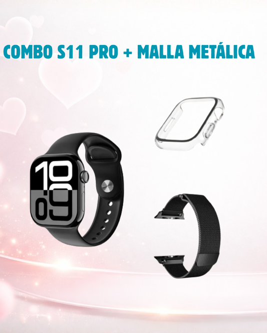 COMBO Smart Watch S11 Pro + Malla Metálica + Protector