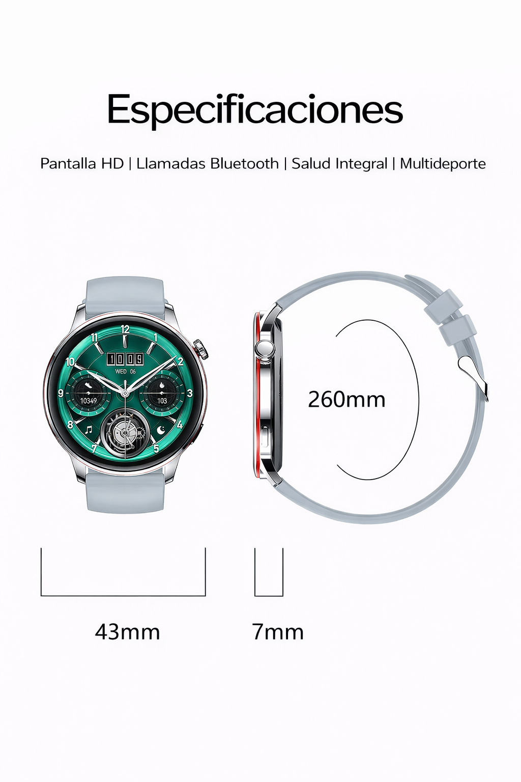 Smart Watch HK36 Con Malla Metálica