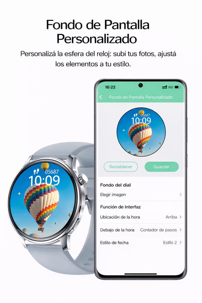 Smart Watch HK36 Con Malla Metálica