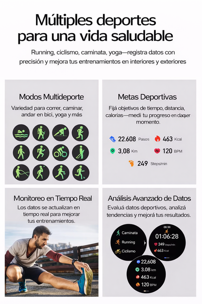 Smart Watch HK36 Con Malla Metálica