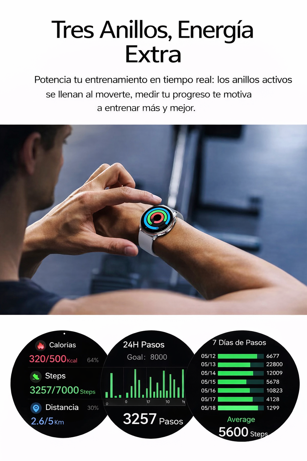 Smart Watch HK36 Con Malla Metálica