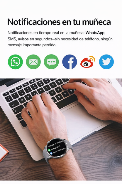 Smart Watch HK36 Con Malla Metálica