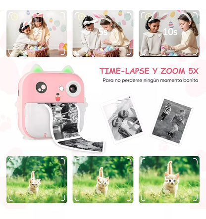 Camara Infantil Mini Impresora Instantánea