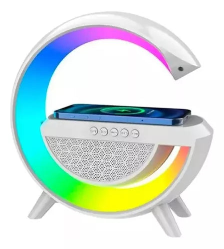 LAMPARA VELADORA G PARLANTE CARGADOR INALAMBRICO LUCES RGB