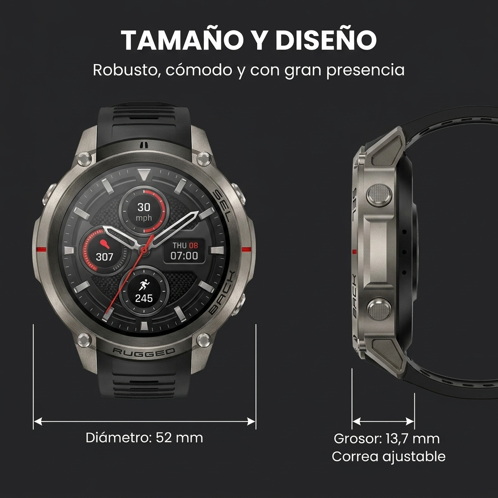 SMART WATCH DM59 CON GPS INTEGRADO Y CARGA DE MAPAS
