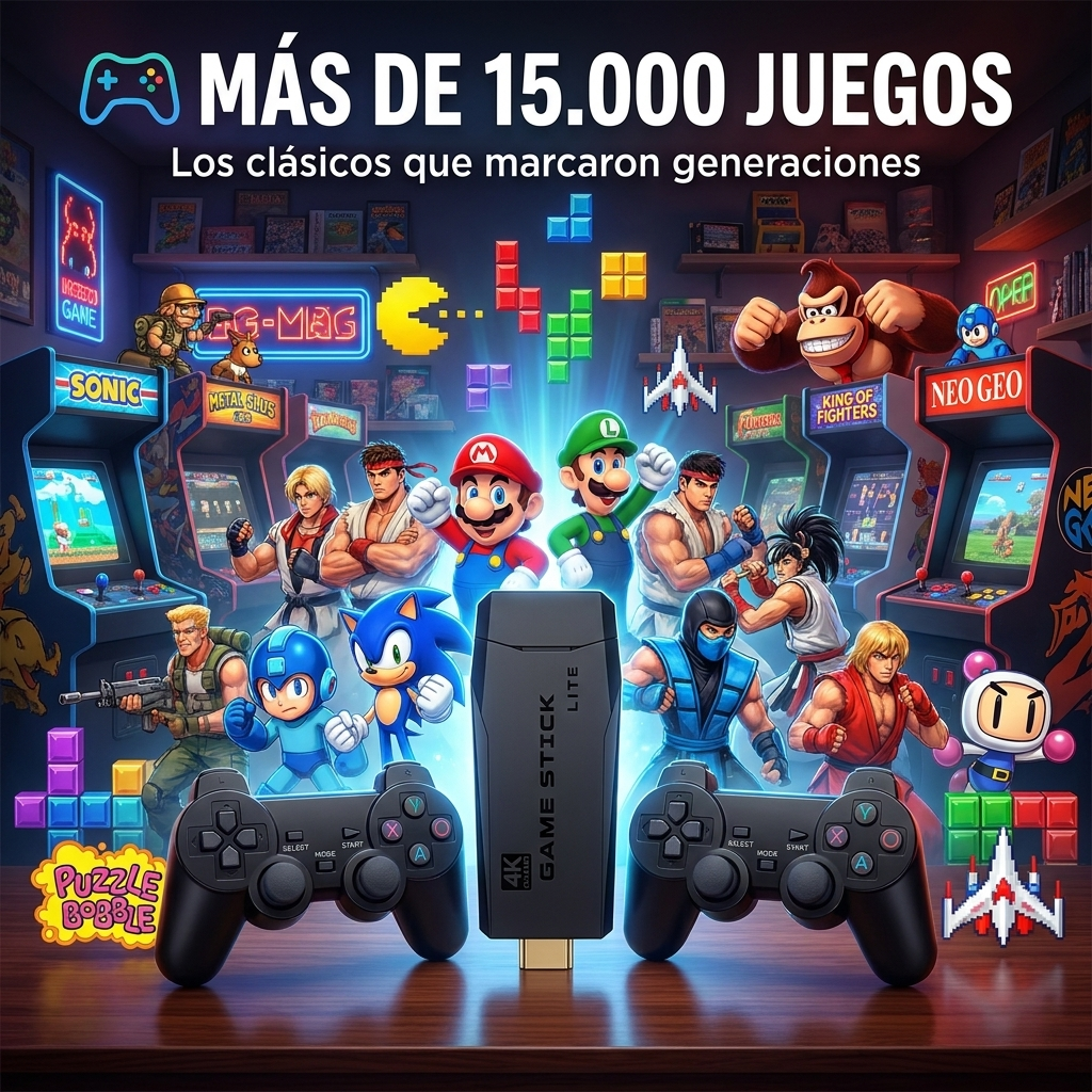 Consola inalámbrica para tv con mas de 15.000 juegos