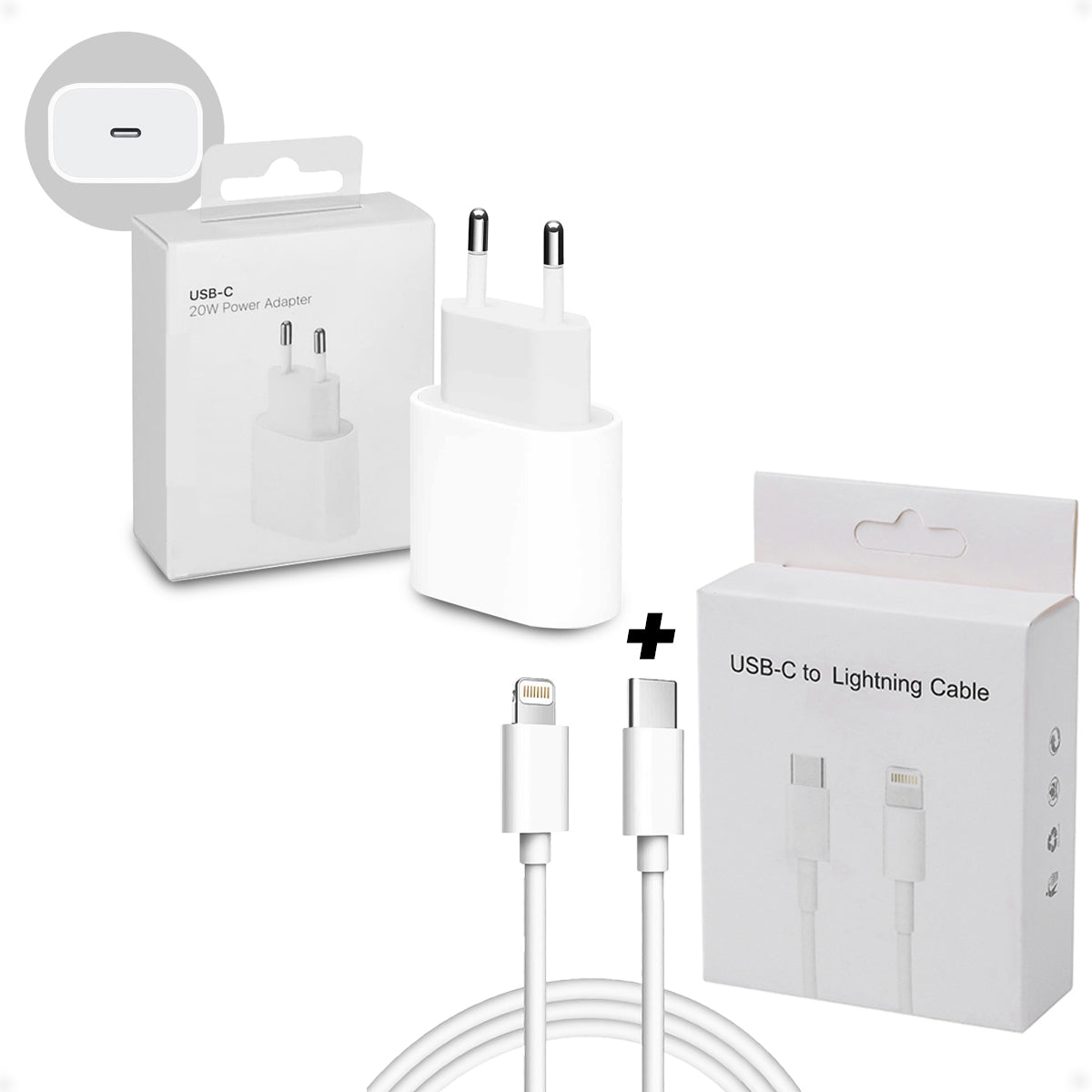 Ficha de Iphone Tipo C + Cable Tipo C-Lightning